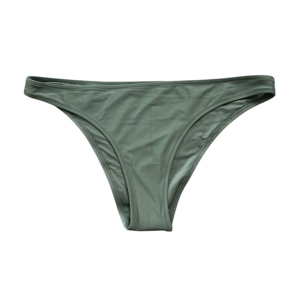 Aerie sz L taupe Green low rise cheeky swim suit bikini bottom NWOT